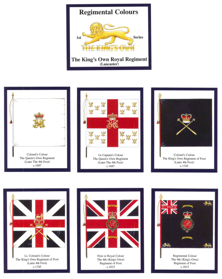 The King's Own Royal Regiment (Lancaster) - 'Regimental Colours' Trade Card Set by David Hunter